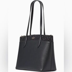 Kate Spade Flash Glitter Tote with small organizer insert
